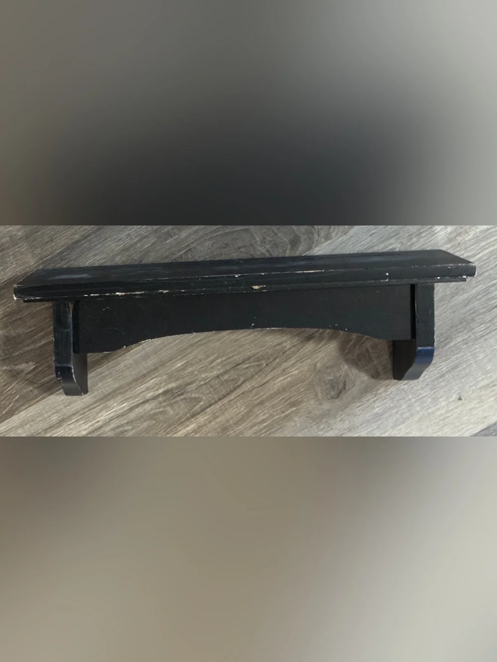 Black Rustic Distressed Vintage Wooden Shelf - 12”x4”x4 1/2”